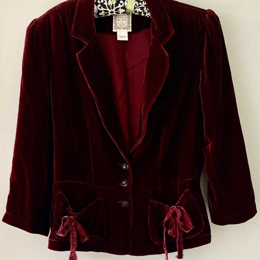 Original Ralph Lauren Polo Jeans Velvet Burgundy Jacket Blazer in Medium